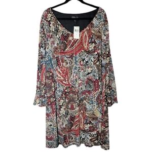 Connected Apparel From Macy's NWT Paisley Bell Sleeve Dress 22W